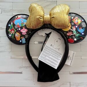 Disney Parks Christmas Light-Up Ornament Bow Mickey Minnie Mouse Ear Headband